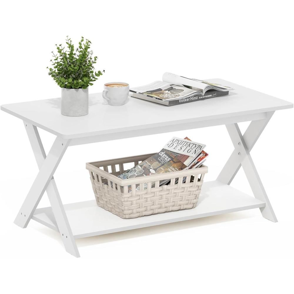 imageFURINNO Modern Simplistic Coffee Table EspressoWhite