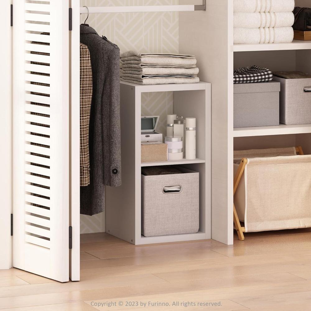 imageFurinno Cubic Closet Organizers and Storage 5Cube Closet Organizer Open Shelf Closet Storage Extra Thick Frame for Wardrobe Bedroom Living Room WhiteWhite