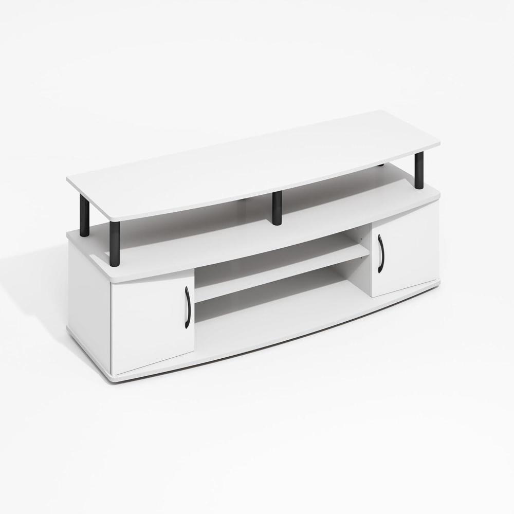 imageFurinno JAYA TV Stand for TVs up to 50 Inch with Open Storage BlackwoodWhiteBlack