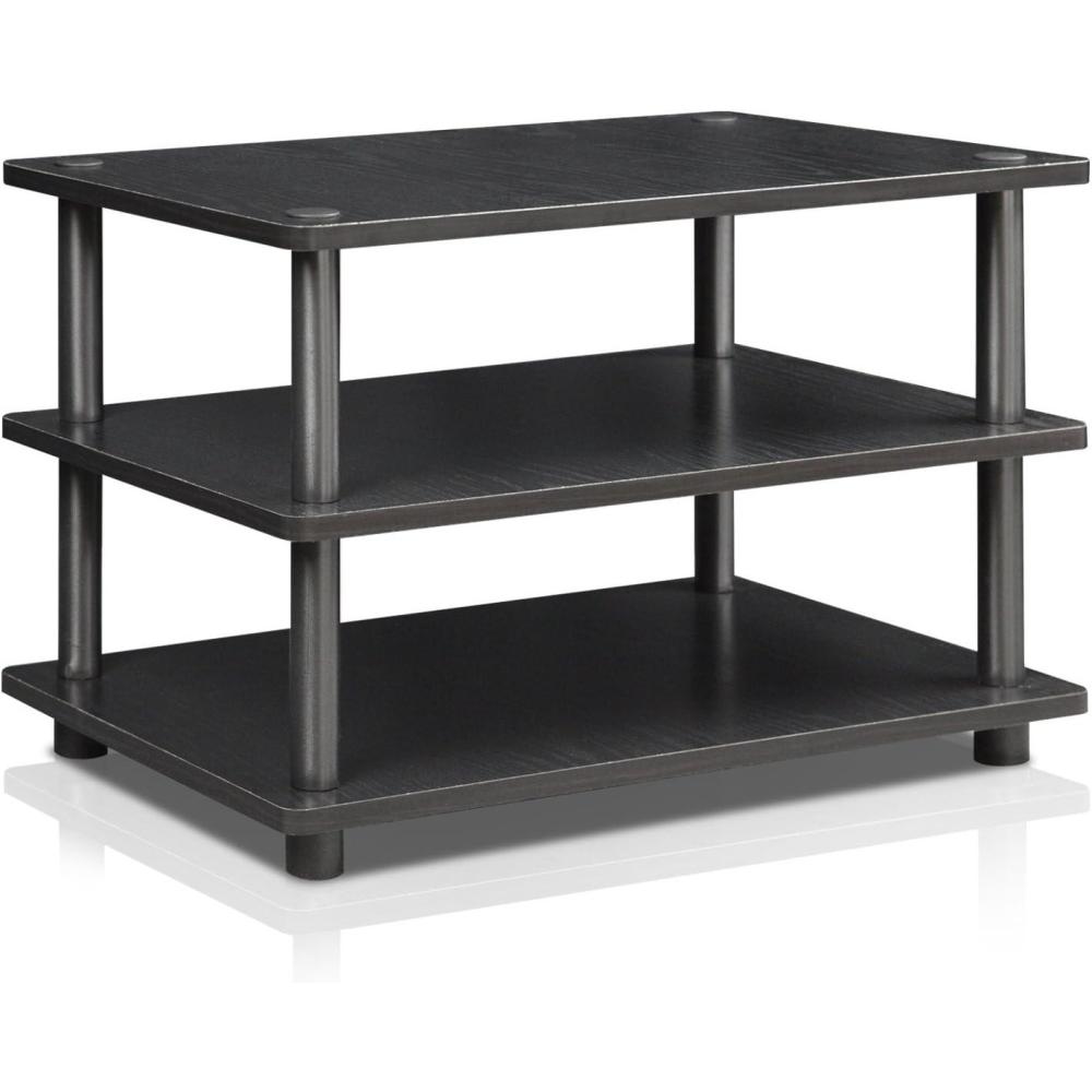 imageFurinno JUST Coffee Table 3Tier Modern Coffee Table with Open Shelf Toolless Assembly Side Table for Living Room Bedroom Home Office WhiteBlackBlack