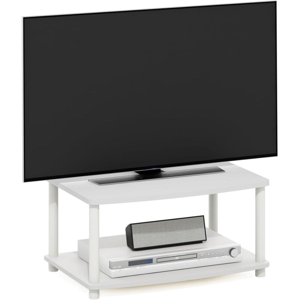 imageFurinno JUST Coffee Table 3Tier Modern Coffee Table with Open Shelf Toolless Assembly Side Table for Living Room Bedroom Home Office WhiteWhiteWhite