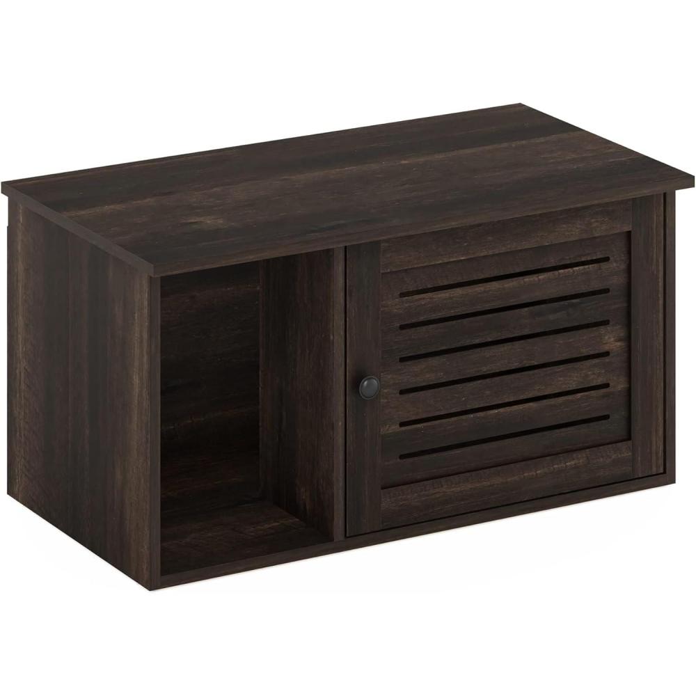 imageFurinno Peli Top Opening Litter Box Enclosure Columbia WalnutEbony