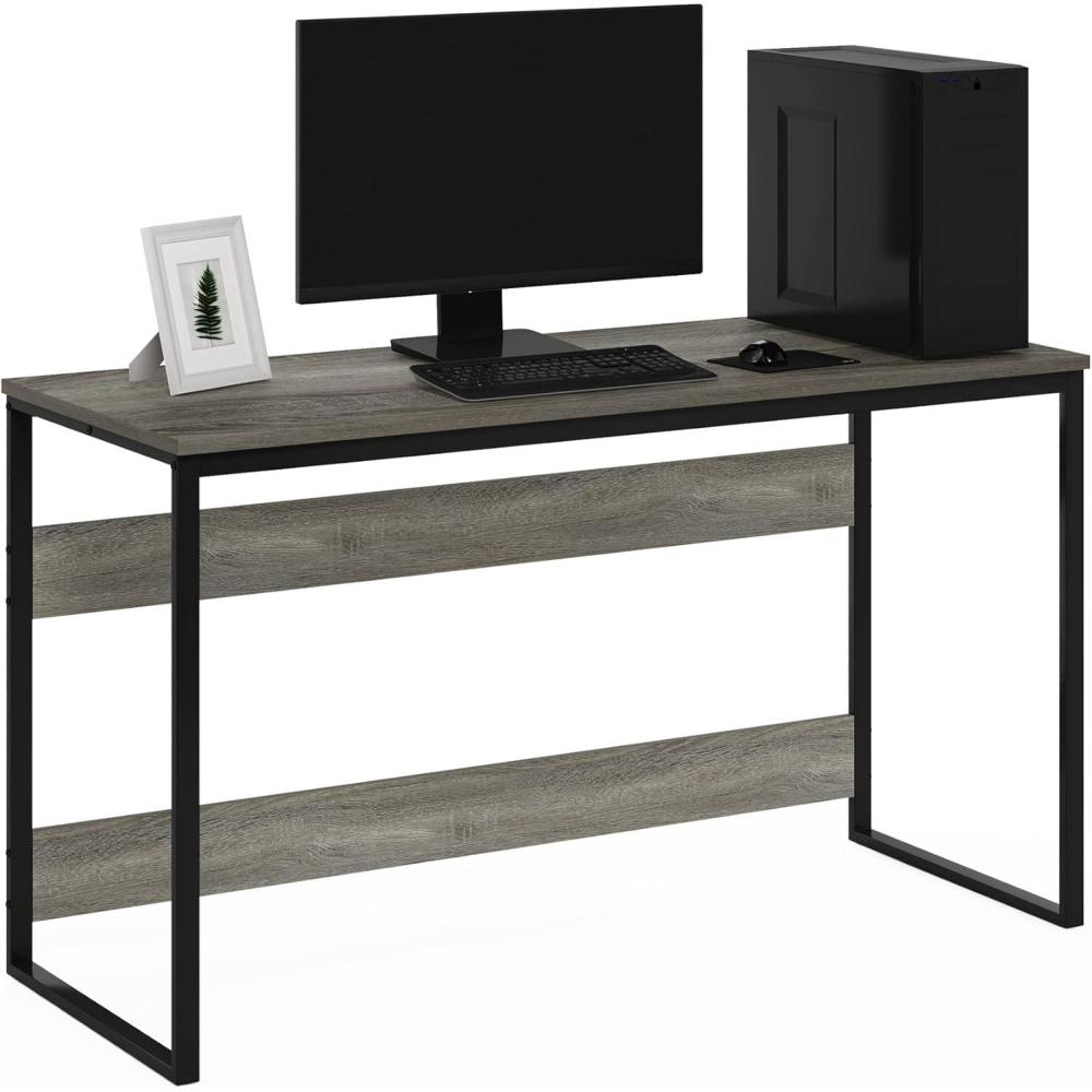 imageFurinno Simplistic A Frame Computer Desk BlackFrench Oak GreyGrey Oak
