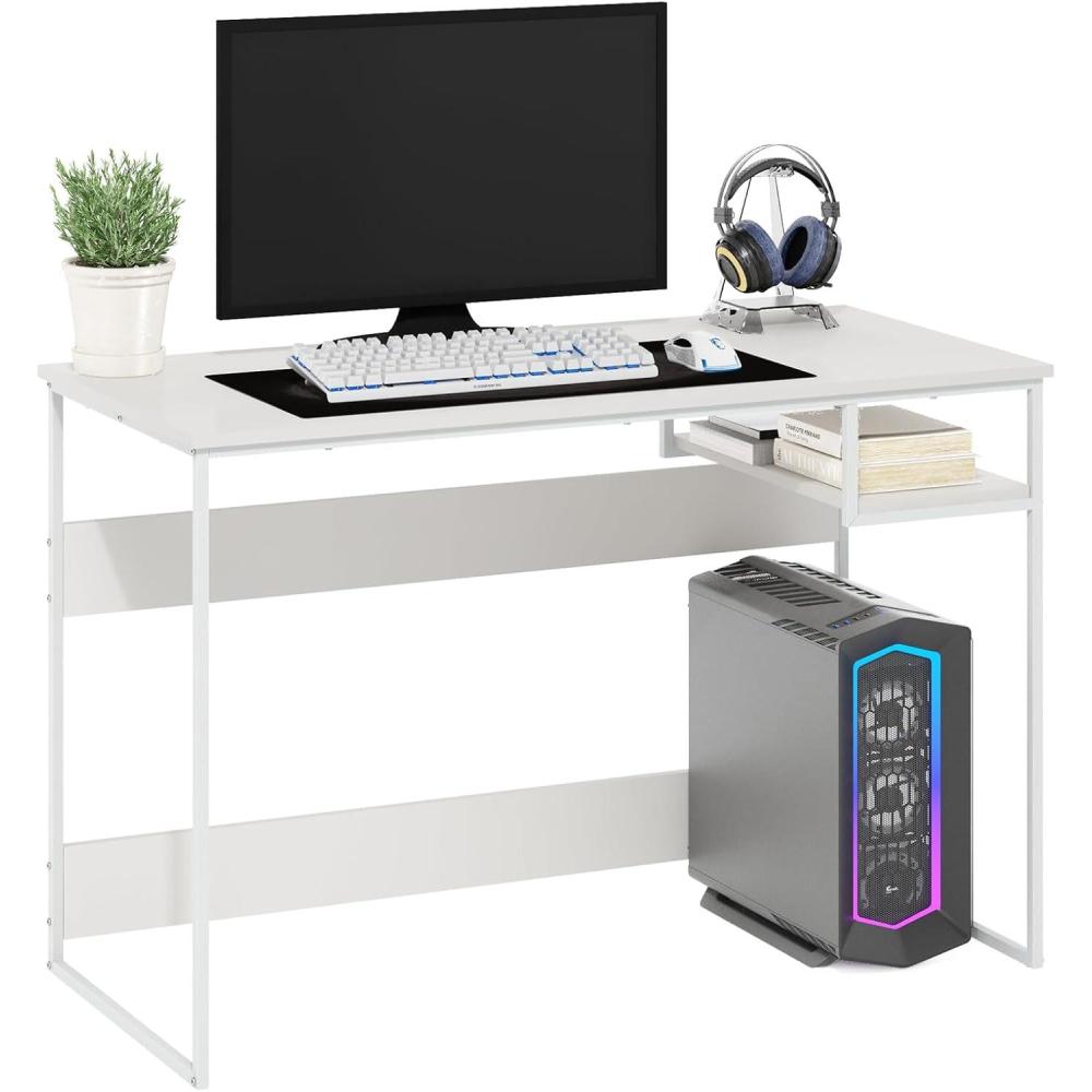 imageFurinno Simplistic A Frame Computer Desk BlackFrench Oak GreyWhiteWhite