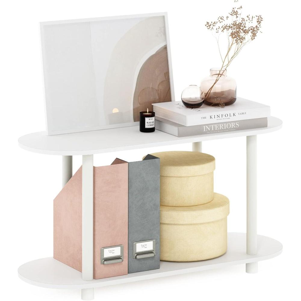 imageFurinno TURNNTUBE Corner Shelf 5Tier Corner Bookshelf Open Storage Shelves for Organization and Storage Living Room Home Office Garage Bedroom EspressoWhiteVirgin