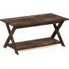 FURINNO Modern Simplistic Coffee Table, Espresso(Amber Pine)