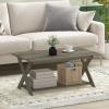 FURINNO Modern Simplistic Coffee Table, Espresso(French Oak)