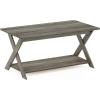 FURINNO Modern Simplistic Coffee Table, Espresso(French Oak)