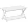 FURINNO Modern Simplistic Coffee Table, Espresso(White)