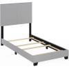 FURINNO Pessac PU Leather Upholstered Platform, Full, White(Glacier)