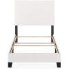 FURINNO Pessac PU Leather Upholstered Platform, Full, White(White)