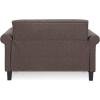 Furinno Brive Contemporary Tufted Faux Leather 3-Seater Sofa Couch for Living Room, Black Faux Leather(Brown Faux Leather)