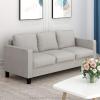 Furinno Brive Contemporary Tufted Faux Leather 3-Seater Sofa Couch for Living Room, Black Faux Leather(Fog)