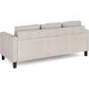 Furinno Brive Contemporary Tufted Faux Leather 3-Seater Sofa Couch for Living Room, Black Faux Leather(Fog)