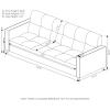 Furinno Brive Contemporary Tufted Faux Leather 3-Seater Sofa Couch for Living Room, Black Faux Leather(White Faux Leather)