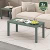 Furinno CLASSIC Coffee Table, Modern Rectangle Coffee Table with 1.8″ Triple Thick Tabletop, Side Table, Toolless Assembly, for Living Room, Home Office, White(Sage Green)