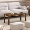 Furinno CLASSIC Coffee Table, Modern Rectangle Coffee Table with 1.8″ Triple Thick Tabletop, Side Table, Toolless Assembly, for Living Room, Home Office, White(Amber Pine)