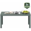 Furinno CLASSIC Coffee Table, Modern Rectangle Coffee Table with 1.8″ Triple Thick Tabletop, Side Table, Toolless Assembly, for Living Room, Home Office, White(Sage Green)