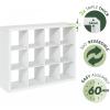 Furinno CUBICLE Book Shelf, 6-Cube Bookshelf, Extra Thick Frame Horizontally & Vertically Reversible Bookcase with Open Back, 14.6″ x 44″ x 30″, for Living Room, Bedroom, Home Office, Light Grey(Plain White)