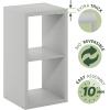 Furinno CUBICLE Book Shelf, 6-Cube Bookshelf, Extra Thick Frame Horizontally & Vertically Reversible Bookcase with Open Back, 14.6″ x 44″ x 30″, for Living Room, Bedroom, Home Office, Light Grey(Light Grey)