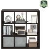 Furinno CUBICLE Book Shelf, 6-Cube Bookshelf, Extra Thick Frame Horizontally & Vertically Reversible Bookcase with Open Back, 14.6″ x 44″ x 30″, for Living Room, Bedroom, Home Office, Light Grey(Black Oak)