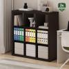 Furinno CUBICLE Book Shelf, 6-Cube Bookshelf, Extra Thick Frame Horizontally & Vertically Reversible Bookcase with Open Back, 14.6″ x 44″ x 30″, for Living Room, Bedroom, Home Office, Light Grey(Black Oak)
