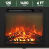 Furinno Classic 70 Inch TV Stand with Fireplace, Americano(Americano)
