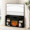 Furinno Classic 70 Inch TV Stand with Fireplace, Americano(Americano)