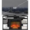 Furinno Classic 70 Inch TV Stand with Fireplace, Americano(Americano)