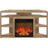Furinno Classic 70 Inch TV Stand with Fireplace, Americano(Flagstaff Oak)