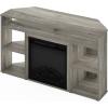 Furinno Classic 70 Inch TV Stand with Fireplace, Americano(French Oak Grey)
