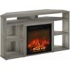 Furinno Classic 70 Inch TV Stand with Fireplace, Americano(French Oak Grey)