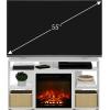 Furinno Classic 70 Inch TV Stand with Fireplace, Americano(Solid White)