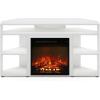 Furinno Classic 70 Inch TV Stand with Fireplace, Americano(Solid White)