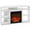 Furinno Classic 70 Inch TV Stand with Fireplace, Americano(Solid White)