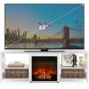 Furinno Classic 70 Inch TV Stand with Fireplace, Americano(White Emboss)