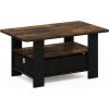 Furinno Coffee Table with Bins, Espresso/Brown(Amber Pine/Black)