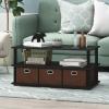 Furinno Coffee Table with Bins, Espresso/Brown(Black Oak/Black/Brown)