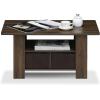 Furinno Coffee Table with Bins, Espresso/Brown(Columbia Walnut/Dark Brown)
