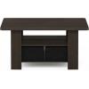 Furinno Coffee Table with Bins, Espresso/Brown(Dark Brown/Black)