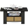 Furinno Coffee Table with Bins, Espresso/Brown(Dark Espresso/Brown)
