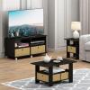 Furinno Coffee Table with Bins, Espresso/Brown(Dark Espresso/Brown)