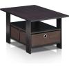 Furinno Coffee Table with Bins, Espresso/Brown(Dark Walnut)