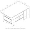 Furinno Coffee Table with Bins, Espresso/Brown(Dark Walnut)