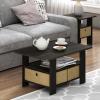 Furinno Coffee Table with Bins, Espresso/Brown(Espresso/Brown)
