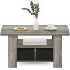 Furinno Coffee Table with Bins, Espresso/Brown(French Oak Grey/Black)