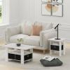 Furinno Coffee Table with Bins, Espresso/Brown(White/Black)