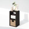 Furinno Cubic Closet Organizers and Storage, 5-Cube Closet Organizer, Open Shelf Closet Storage, Extra Thick Frame for Wardrobe, Bedroom, Living Room, White(Black Dark Oak)