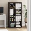 Furinno Cubic Closet Organizers and Storage, 5-Cube Closet Organizer, Open Shelf Closet Storage, Extra Thick Frame for Wardrobe, Bedroom, Living Room, White(Black Oak)