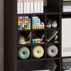 Furinno Cubic Closet Organizers and Storage, 5-Cube Closet Organizer, Open Shelf Closet Storage, Extra Thick Frame for Wardrobe, Bedroom, Living Room, White(Black Oak)
